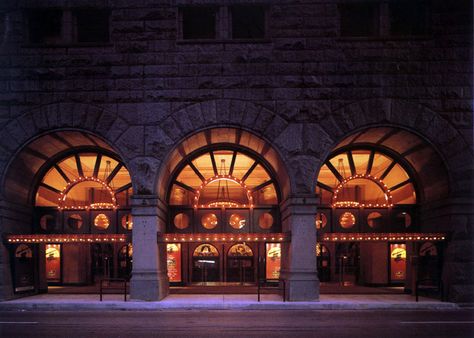 Auditorium Theatre exterior, Chicago Theatre Exterior, Auditorium Building, Chicago Symphony Orchestra, Main Doors, Louis Sullivan, Theatre Interior, City Of Chicago, Chicago School, Modern Skyscrapers