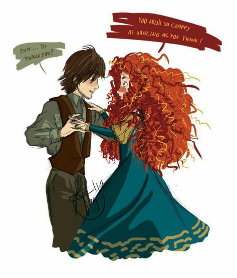 #HTTYD | Hiccup X Merida Twisted Princesses, Merida And Hiccup, Fandom Ships, Disney University, Frozen And Tangled, Disney Crossover, Hiccup And Astrid, Merida Brave, Disney Fanart