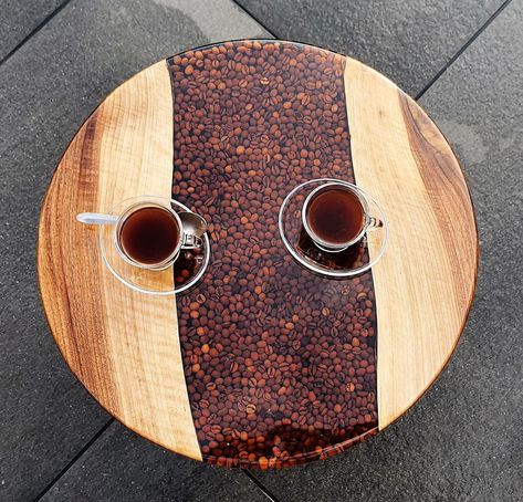 Epoxy Furniture, Bean Art, Coffee Bean Art, Epoxy Projects, Amazing Resin, Wood Resin Table, Epoxy Table Top, Woodwork Projects, Communal Table