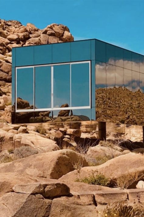 The property’s located two hours outside of Los Angeles, close to downtown Joshua Tree. Architect Tomas Osinsk designed the home, working together with American Psycho producer Chris Hanley – who now lets the house out for film and photo shoots as well as events. It reportedly costs $1k an hour.  #photography: The Invisible House   #architecture #design Invisible House, Swimming Pool Lights, Sink Lights, Sci Fi Environment, Meeting Space, Another Planet, Desert Vibes, House Blend, Pool Light