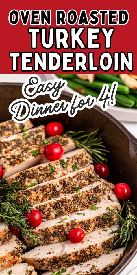 Oven roasted turkey tenderloin in black cast iron skillet. Oven Baked Turkey Tenderloin, Recipes For Turkey Tenderloin, Roasted Turkey Tenderloin Recipes, Turkey Tenderloin Recipes Crockpot, Turkey Tenderloin Recipes Oven, Turkey Breast Tenderloin Recipes, Baked Turkey Tenderloin, Dry Rub For Turkey, Roasted Turkey Tenderloin