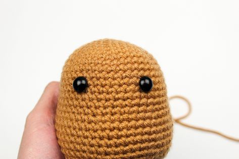 Potato Amigurumi Free Pattern, Pete The Potato Crochet Pattern Free, Free Potato Crochet Pattern, Crochet Positive Potato Pattern, Positive Potato Crochet Pattern Free, Potato Plushies, Potato Crochet Free Pattern, Positive Potato Crochet Pattern, Crochet Potato Pattern Free