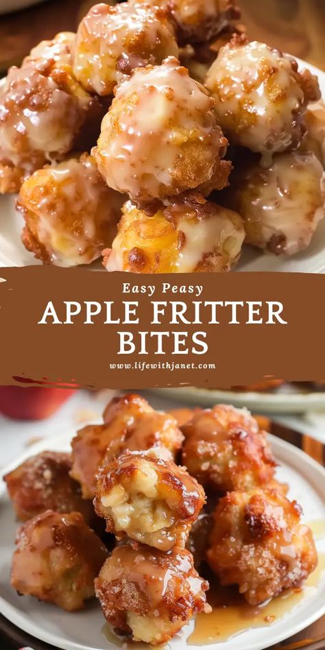 Apple Fritter Bites Easy Apple Baked Goods, Quick Easy Sweet Snacks To Make At Home, Baked Cinnamon Apples Easy, Quick Snacks To Make At Home, Fresh Apple Desserts, Quick Apple Desserts, Apple Desserts With Fresh Apples, Fried Apple Fritters, Apple Fritter Bites