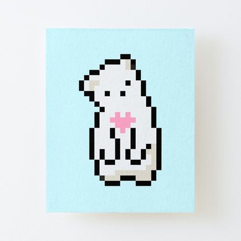 Get my art printed on awesome products. Support me at Redbubble #RBandME: https://www.redbubble.com/i/canvas-print/Pixel-polar-bear-by-PrankShop/100679721.56DNM?asc=u Bear Mounts, Bear Design, Baby Sweaters, Polar Bear, Pixel Art, Top Artists, Sell Your Art, Vault Boy, My Art