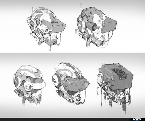 Oliver Liu Sci Fi Helmet, Sci-fi Helmet, Helmet Drawing, Mode Cyberpunk, Helmet Concept, Gato Anime, Arte Robot, Arte Cyberpunk, Cyberpunk Character