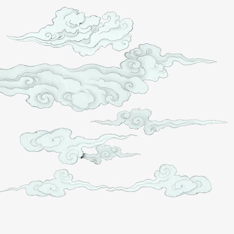 Vector Clouds Shading Sketch,chinese Style Hand Painted Clouds - Chinese Cloud Drawing Thigh Piece Tattoos, Paleolithic Art, Chinese Drawing, Chinese Dragon Tattoos, Cloud Illustration, Chinese Brush Painting, Art Asiatique, Cloud Art, Gouache Art