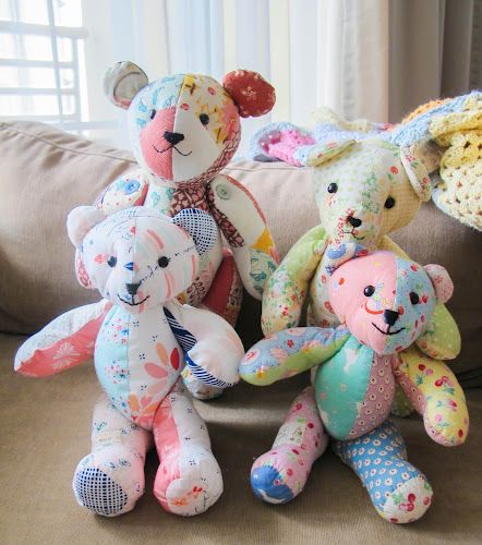 Simple Bear Pattern, Patchwork Teddy Bear Pattern, Small Bear Pattern Free, Memory Bear Free Pattern, Small Teddy Bear Pattern Sewing, Diy Stuffed Animals Easy Free Pattern, Diy Stuffed Bear, Easy Stuffed Animal Patterns, Teddy Bear Sewing Pattern Free Printable