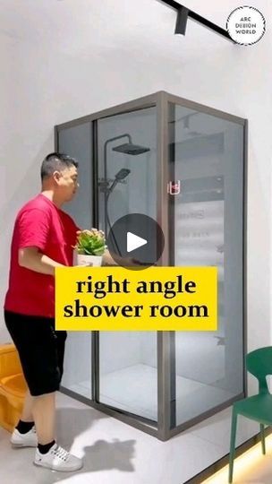 Small Shower Slide Door, 45 Degree Angle Shower Door, Rain Glass Sliding Shower Door, Sliding Door Shower With 36” Walk Through, Sliding Door Shower With 36” Width Walk Through, Luxury Bath, Home Upgrades, Elegant Interiors, Glass Shower