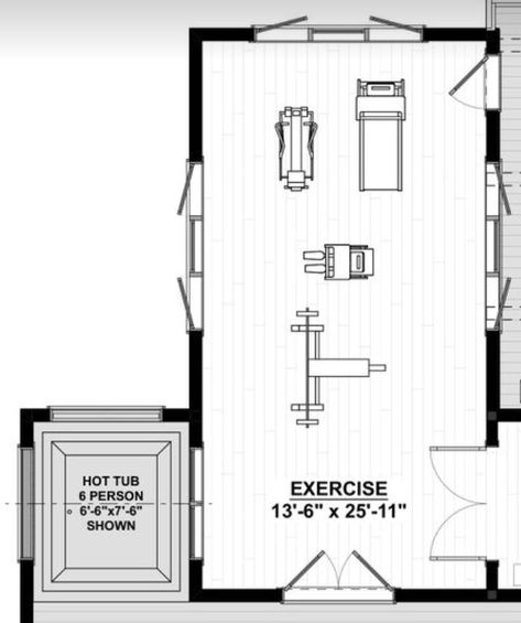 Patio Designs, Backyard Patio Designs, Patio Design, Backyard Patio, Hot Tub, Floor Plans, Layout, Gym, Patio