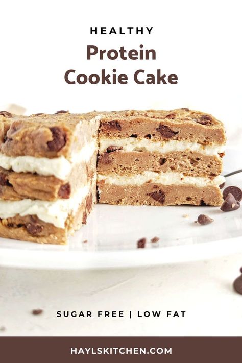 Healthy Cookie Cake, Recipes Using Protein Powder, High Protein Cake, Protein Icing, Macro Desserts, Protein Cake Recipe, Macro Snacks, Bariatric Snacks, Protein Frosting