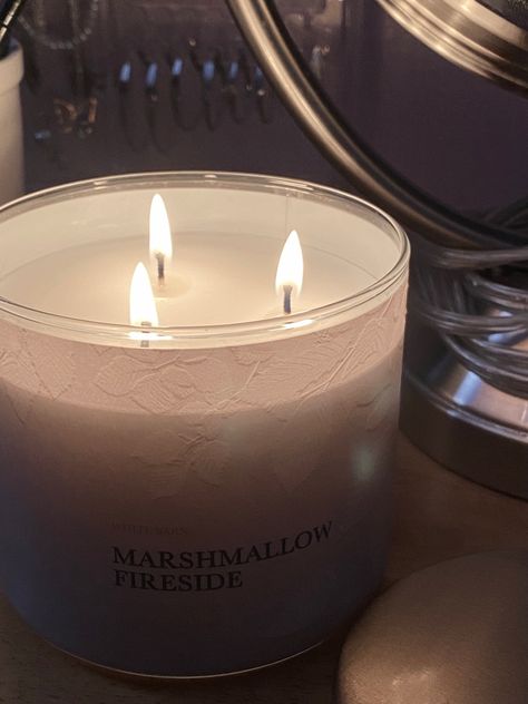 #grayaesthetic #flames #marshmallowfireside Marshmallow Candle, Black Flame Candle Tumbler, Marshmallow Fireside Candle, Lush Snow Fairy Candle, Birthday Cake Candles Aesthetic, Xmas Wishes, Candle Aesthetic, Gray Aesthetic, Body Works