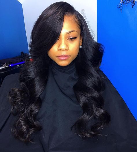 Sew In With Closure, Unique Hair Clip, Weave Inspiration, Side Part Hairstyles, Sew In Hairstyles, Front Hair Styles, Beautiful Hairstyles, Body Wave Hair, Side Part