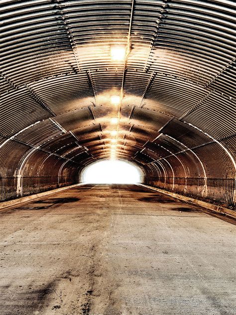 Industrial Elegance Photo Backdrop - Quonset hut tunnel with corrugated metal walls Urban Portraits, Quonset Hut, Urban Sophistication, Printed Photo, Corrugated Metal, Printed Backdrops, Structure Design, Digital Backdrops, Metal Structure