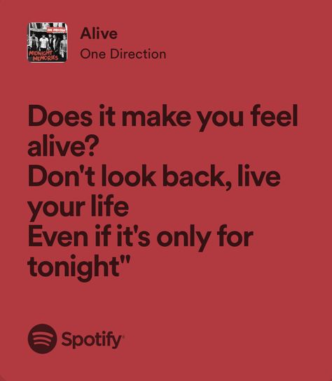 alive - one direction 1d Quotes, One Direction Lyrics, Dont Look Back, Live Your Life, One Direction, Make You Feel, Make It Yourself, Feelings, Quotes