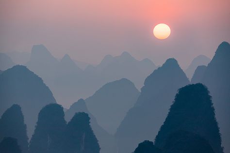 Sunrise Behind Mountains, Mountains Landscape, Guilin, Buy Prints, Mountain Range, Mountain Landscape, Abstract Landscape, Getty Images, This Is Us