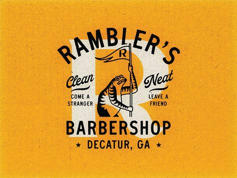 Americana Graphic Design, Barbershop Logo Ideas, 50s Logo, Barbershop Branding, Retro Tshirt Design, Barbershop Logo, Old School Logo, Retro Logo Design, Barbershop Design