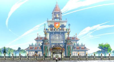 Fairy Tail guild. Well that's fancy. Fairy Tail Aesthetic, Fairy Tail Background, Nalu Fairy Tail, Erza Et Jellal, Fairy Tail Pictures, Anime Places, Anime Fairy Tail, Minecraft Inspiration, Anime List