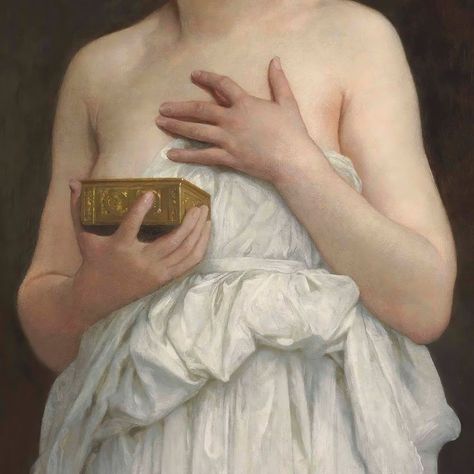 Pandore (1890) William Bouguereau (French, 1825-1905) Adolphe Bouguereau, Pre Raphaelite Art, Cupid And Psyche, William Adolphe Bouguereau, Pandora's Box, Rennaissance Art, Academic Art, Aesthetic Painting, Aesthetic Pastel Wallpaper