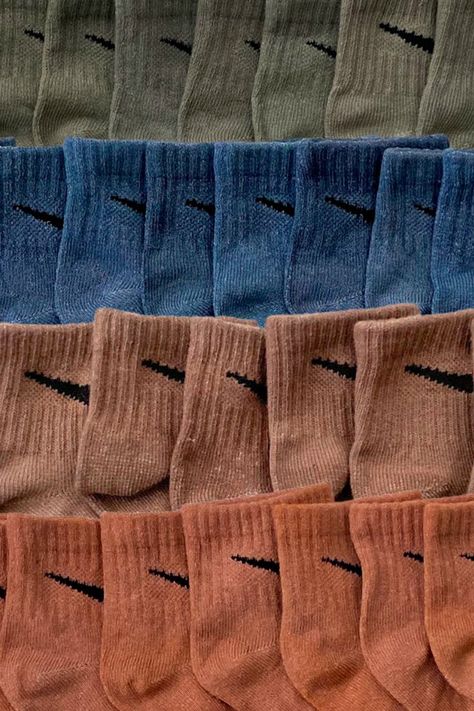 Hand dyed nike socks for babies and toddlers in brown, green, orange and blue. Dyed Nike Socks, Baby Boy Fashion Clothes, Baby Girl Fashion Summer, Baby Boy Fashion Summer, Girls Winter Fashion, Trendy Socks, Nike Socks, Toddler Boy Fashion