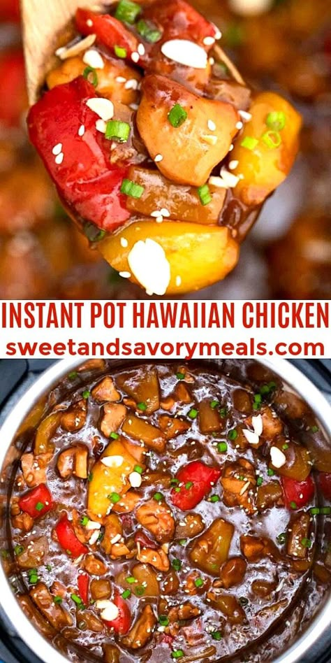 Instant Pot Hawaiian Chicken, Hawaiian Chicken Recipe, Hawaiian Chicken Recipes, Easy Pressure Cooker Recipes, Instant Pot Chicken Recipes, Pineapple Chunks, Chicken Recipes Video, Hawaiian Chicken, Chicken Thigh Recipes Oven