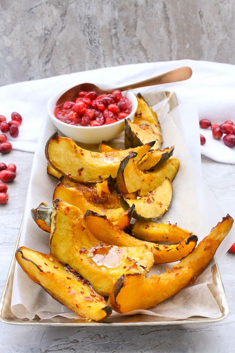 Maple Roasted Acorn Squash on a tray Acorn Squash Slices, Veggie Side Dish, Eggnog Latte, Roasted Acorn Squash, Champagne Taste, Easy Side Dish, Acorn Squash, Veggie Side Dishes, Winter Squash