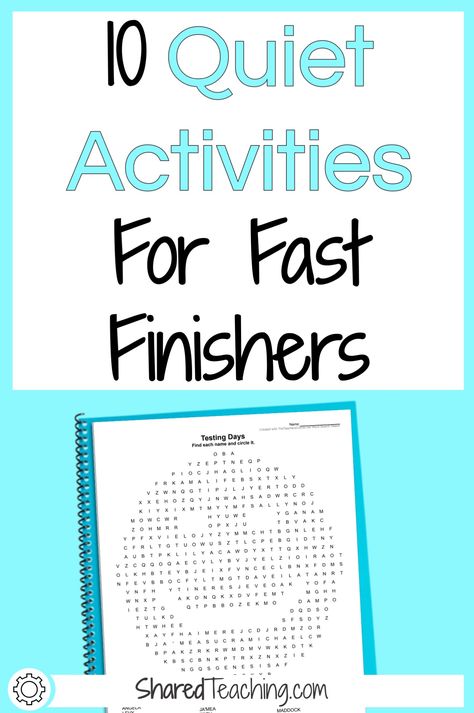 After Testing Activities, After Testing Activities For Students, Make A Word Search, Reading Counts, Sight Word Centers, Fast Finisher Activities, Listen To Reading, Activities For Students, Test Taking Strategies