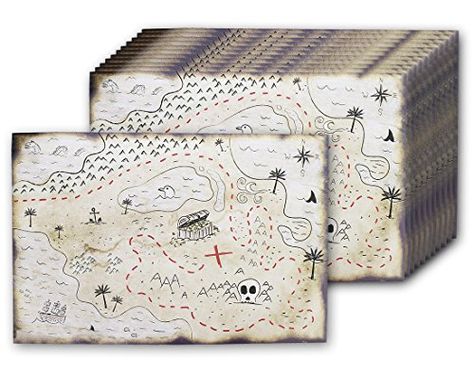 12 Count Pack Double Sided Pirate Treasure Map Birthday P... https://smile.amazon.com/dp/B0732VWPBV/ref=cm_sw_r_pi_dp_U_x_6Tl2AbPJ5RYB0 Map Birthday Party, Treasure Map For Kids, Blank Treasure Map, Pirate Treasure Map Craft, Make Your Own Treasure Map, Treasure Map Invitation, Pirates Treasure Map, Treasure Maps For Kids, Pirate Treasure Maps