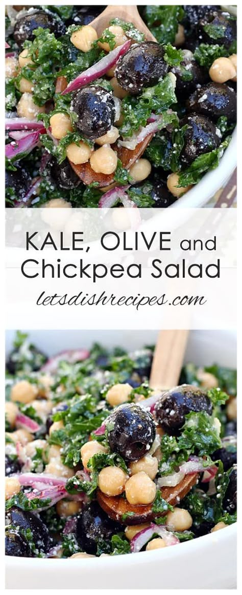 Olives Recipes, Cheap Eating, Kale Salads, Chickpea Salad Recipe, Cholesterol Free Recipes, Homemade Dressings, Fancy Dinners, Kale Salad Recipes, Chickpea Salad Recipes