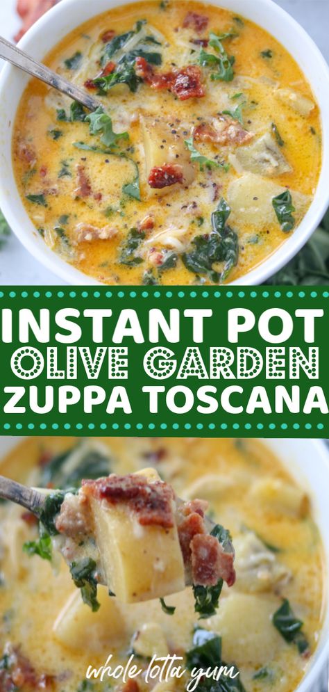 pressure cooker zuppa toscana Zuppa Toscana Instant Pot, Instant Pot Zuppa Toscana Soup, Potato Sausage Soup, Instant Pot Zuppa Toscana, Zuppa Toscana Soup Recipe, Toscana Soup Recipe, Kale Potato, Potato Sausage, Kale Soup Recipes