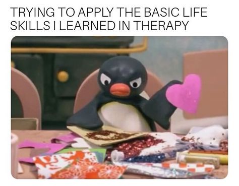 Suppressed Anger, Pingu Memes, Psychology Memes, Therapy Humor, Health Memes, Noot Noot, Twitter Post, Memes Status, Food Lifestyle