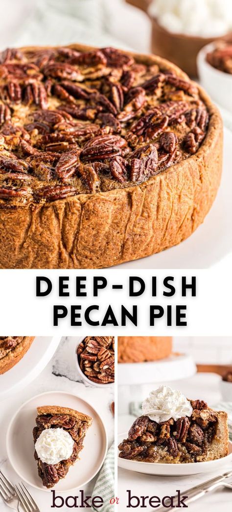 This eye-catching pie is an impressive addition to your holiday dessert offerings. Small slices work well and will make it go further than a regular 9-inch pie. And from my own experience, I’m guessing you’ll be asked to make this one again and again! Deep Dish Pecan Pie Recipe, Deep Dish Pecan Pie, Deep Dish Pies, Cream Cheese Crust, Classic Apple Pie, Holiday Baking Recipes, Cheese Crust, Cakes Recipes, Pecan Pie Recipe