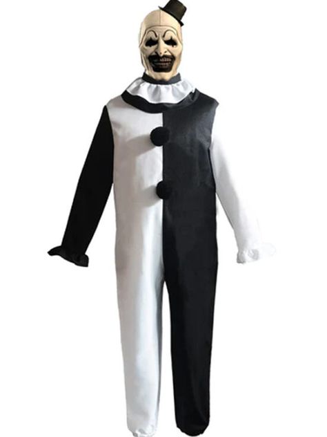 Art the Clown Terrifier 2 David Howard Thornton Costume Female Slashers, Terrifier 2, Clown Cosplay, Eleven Cosplay, Art The Clown, Carnaval Costume, Clown Clothes, Es Der Clown, Black White Jumpsuit