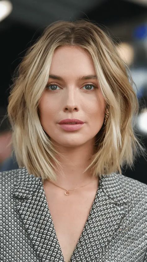 54 Stunning Summer Strawberry Blonde Hair Ideas to Transform Your Look Blonde Highlights On Dark Hair Bob, Lob Vs Bob Haircut, Light Brown Balayage Bob, Oval Face Bob, Balayage Bob Blonde, Natural Blonde Bob, Hair Brown And Blonde, Dark Blonde Bob, Bob Blond