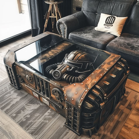 FALLOUT 3 THEMED COFFEE TABLE CONCEPT, HOME DECOR CONCEPTS, INSPIRATION AND IDEAS Fallout Game Room, Fallout Home Decor, Fallout Bedroom, Fallout Room, Fallout Decor, Fallout Theme, Table Home Decor, Fallout Game, Fallout 3