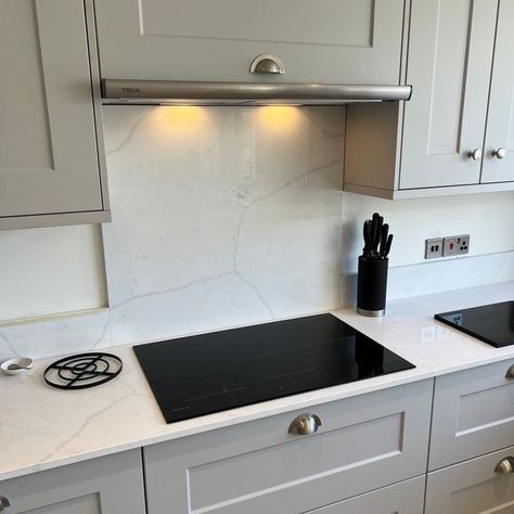 An amazing new kitchen & knock through completed.

CAD designs to aid the design process 
Project Managed builders, electrician, plumber, plasterers, kitchen fitters, quartz fabricators and LVT flooring specialist.
Stunning  waterfall edge quartz on the island
Custom designed units & doors t
20mm Avalanche quartz worktops with undermount sink, matching upstands & splashback

🌟🌟🌟🌟🌟 on TrustATrader

From amazing makeovers, to brand new kitchens, our team take care of it all.

01782 606565 Quartz Upstand And Tiles, Quartz Upstand, Quartz Splashback Kitchen, Hob Splashback Ideas, Stone Splashback, Kitchen Splashback Ideas, Island Waterfall, Carrara Marble Kitchen, Hob Splashback