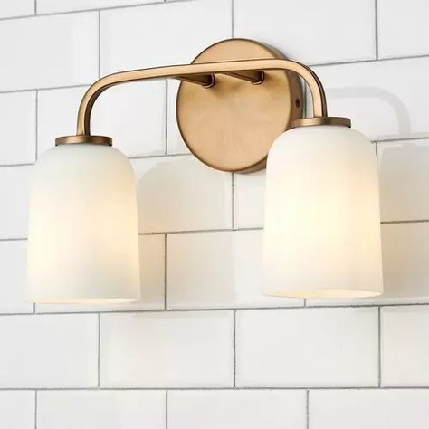 Transitional All Bathroom Lighting - Shades of Light Vanity Lighting Over Mirror, Bathroom Light Shades, Brass Vanity Light, Capital Lighting Fixture, Vanity Light Bar, Vanity Light Fixtures, Classic Aesthetic, Capital Lighting, Glass Vanity