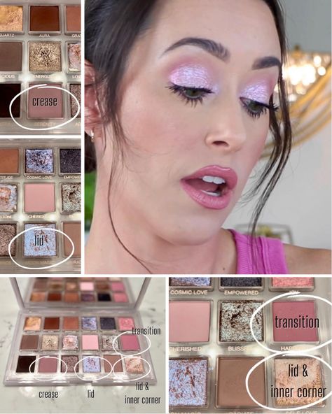 Rose Quartz Palette, Huda Beauty Eyeshadow Palette, Huda Beauty Eyeshadow, Pretty Eyeshadow, Huda Beauty Makeup, Makeup Hacks Tutorials, Beauty Makeup Tutorial, Purple Makeup, Palette Makeup