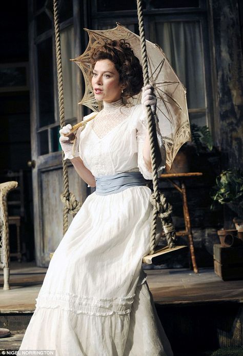 Old school glamour: Anna looks truly elegant in the ladylike outfits as she takes to the Vaudeville stage Old World Glamour, Anna Friel, Old Fashion Dresses, 20th Century Fashion, Edwardian Dress, Gibson Girl, Blue Trousers, Stage Costume, Foto Vintage