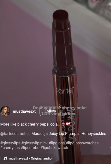 Cherry Lipgloss, Lipgloss Swatches, Glossier Lipstick, Cherry Lips, Juicy Lips, Pepsi Cola, Lipstick Swatches, Glossy Lips, Black Cherry