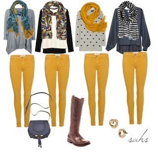 Mustard Pants Outfit, Yellow Pants Outfit, Colored Pants Outfits, Mustard Outfits, Mode Ab 50, Mustard Pants, Yellow Jeans, Yellow Pants, Fashion Capsule