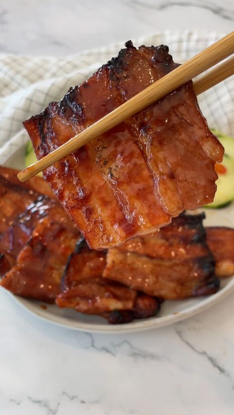 Asian Marinade For Pork, Pork Belly Marinade, Grilled Pork Belly, Bbq Meals, Healthy Bbq, Asian Marinade, Sticky Pork, Pork Marinade, Pork Belly Recipes