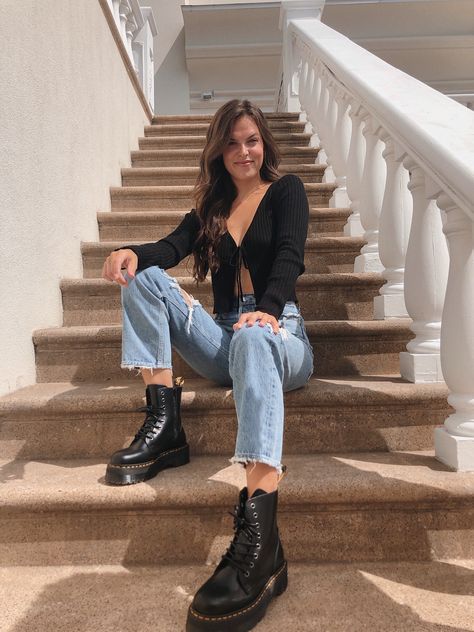 Heartbreaker Knit Top on @maggie_mccormack #shopsunhoney #sunhoneybabe #blackswe… | Fashion inspo outfits, Dr martens outfit, Doc martens outfit summer Heeled Dr Martens Outfit, Heeled Doc Martens Outfit, Dr Martins Outfits Winter, Outfits With Docs, Summer Doc Martens Outfit, Dr Martens Outfit Women, Doc Martens Summer, Summer Outfits With Doc Martens, Dr Martens Outfit Summer