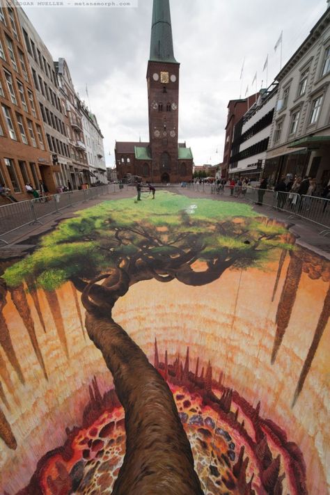 Beautiful Edgar Mueller, 3d Sidewalk Art, Street Chalk Art, 3d Street Painting, Illusion Kunst, Street Art Illusions, Pavement Art, 3d Chalk Art, Urbane Kunst