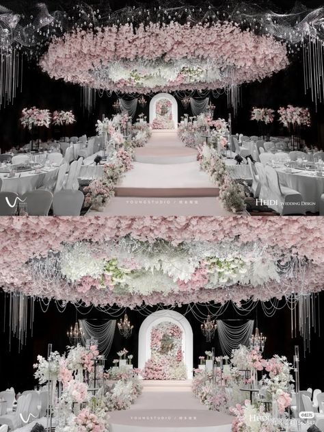 Korean Wedding Hall Decorations, Korean Indian Wedding, Korean Style Wedding Decoration, Wedding Ideas Ballroom, Korean Wedding Decorations Indoor, Korean Wedding Venues, Korean Wedding Decorations, Weddings Decorations Elegant Romantic, Indian Wedding Decorations Receptions