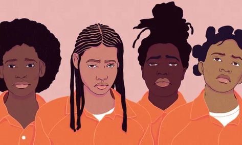 Black women punished for self-defense must be freed from their cages | Race | The Guardian Illustration Portfolio, Colorful Portrait, White People, Visual Representation, Interesting Articles, Editorial Illustration, Self Defense, The Guardian, Defense