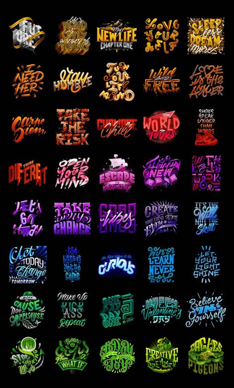 3d Graffiti Letters Fonts, Font Color Design, Lettering Composition, Alphabet Graffiti, Typo Logo Design, Text Logos, Instagram Font, 3d Lettering, Graffiti Logo