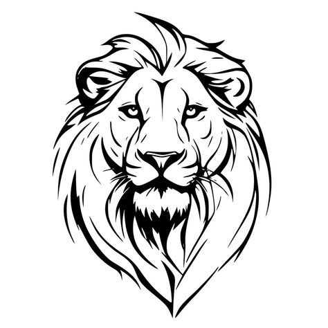 Lion Face Sketch, Simple Lion Tattoo, Lion Svg, Stencil Logo, Nova Art, Vinyl Artwork, Crown Drawing, Black Tattoo Cover Up, Lion Vector