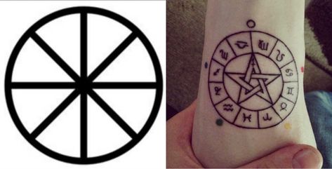 wheel of the year Tattoos And What They Mean, Wicca Tattoo, Witchy Tattoos, Year Tattoo, Modern Day Witch, Wiccan Tattoos, The Wheel Of The Year, Wiccan Symbols, Witch Tattoo