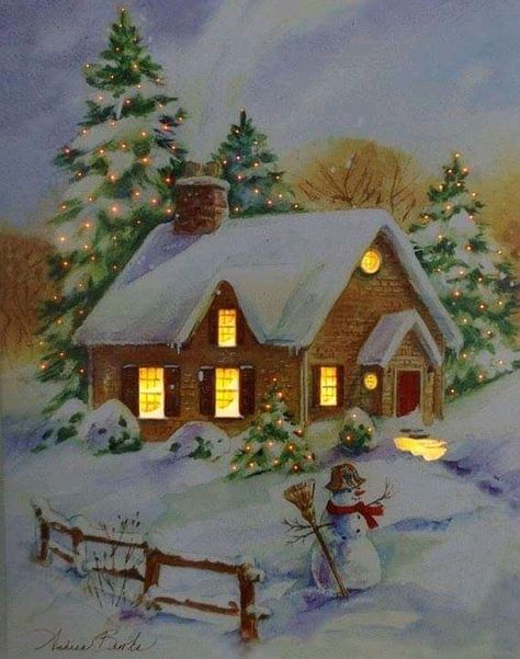 Christmas Scenery, Vintage Christmas Images, Old Fashioned Christmas, Christmas Past, Christmas Drawing, Christmas Scenes, Christmas Snow, Vintage Christmas Cards, Christmas Paintings