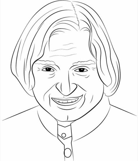 Abdul Kalam Drawing, Conservation Poster, Conjuring Film, Drawing In Circle, Easy Portrait, Easy Portrait Drawing, Independence Day Drawing, Apj Abdul Kalam, Casual Kurti